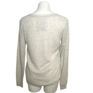 Abercrombie & Fitch Sequined Sweatshirt Heathered Gray Long Sleeve Size‎ S thumbnail 3