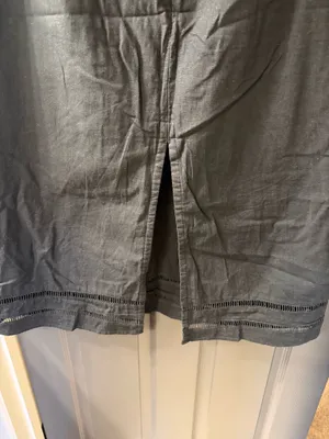 Abercrombie Black Linen Midi Dress L thumbnail 8