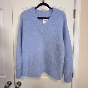 Aerie Womens Set/2 Bodysuit S Blue Fuzzy V-Neck Long Sleeve Sweater/Long Sleeve thumbnail 4
