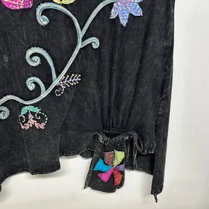 Black Asymmetrical Embellished Sleeveless Tank Top thumbnail 3