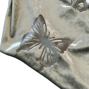 Urban Outfitters Fairycore Light Blue Velvet Burnout Butterfly Tube Top M thumbnail 3