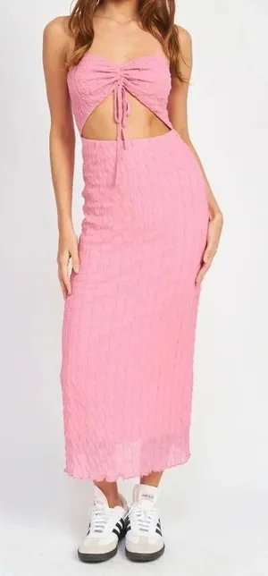 Emory Park‎ Kennedy Cut Out Midi Dress - Size M - Pink - NWT thumbnail 1