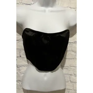 Garage black satin corset zip up back size small thumbnail 2