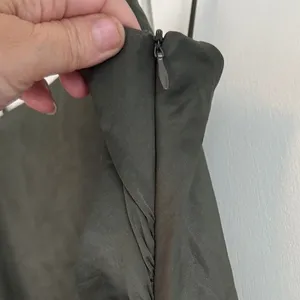 Zara Womens Dark Olive Green Satin Ruched Cami Slip Maxi Dress Size XS 90s Style thumbnail 4