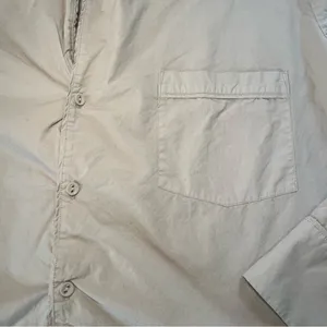 Skims Poplin Sleep Button Up Top Unisex Size Large Gray‎ Long Sleeve Loungewear thumbnail 2