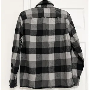 Hollister Black Gray Buffalo Plaid Flannel Button Down Shirt Small 100% Cotton thumbnail 3
