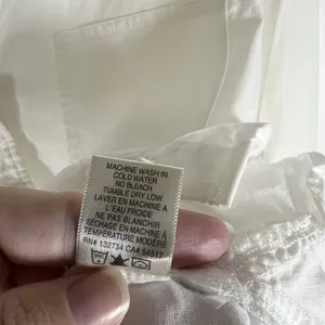 Anthropologie CLOTH & STONE Shirt Top Sz M White Button Hi-Lo 3/4 Sleeve Tencel‎ thumbnail 7