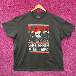 The Nightmare Before Christmas Jack Skellington Be Naughty T-Shirt 3XL thumbnail 1