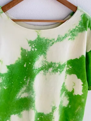 Bleached grunge off the shoulder tee Green Size XL thumbnail 2