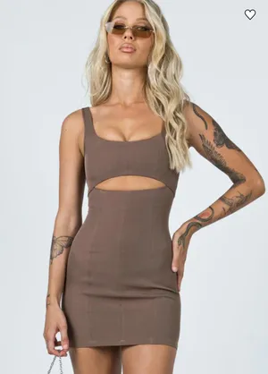 Princess Polly Hudson Mini Dress Brown thumbnail 1