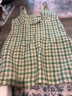 Urban outfitters Green and Cream Plaid Sleeveless Dress thumbnail 6