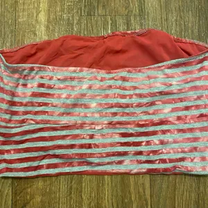 Intimately Free People Strapless Bandau Top L Large Pink & Gray Striped Stripes thumbnail 3