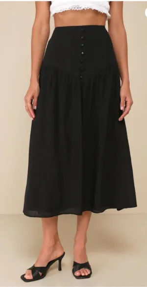 LULU's Sexy Bohemian Vacation Music Festival Brunch Casual Resort Midi Skirt thumbnail 1