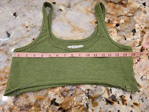 Free People We The Free Crop Top Green XS thumbnail 7