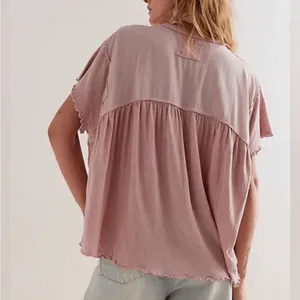 Free People We The Free Blush Pink Sophia Button Down Blouse Small NWOT thumbnail 9
