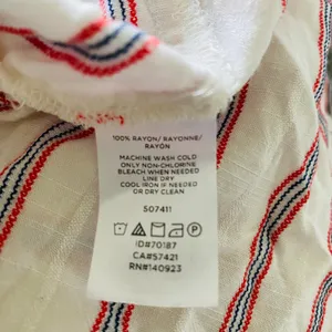 LOFT Womens Button Up Striped Long Sleeve Lightweight Rayon Blouse Top Sz M thumbnail 5