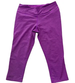 Nike DriFit Women’s Vibrant Purple Capri Leggings L thumbnail 1