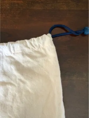 Bombas Drawstring Cotton Bag - Cream with Navy Logo thumbnail 2