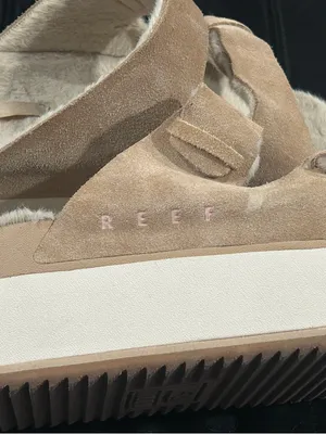 Reef Women's Plush Suede Double-Strap Slide Sandals - Beige thumbnail 6