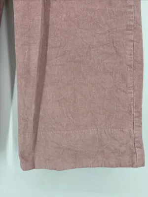 Pact Organic Cotton Pink Wide Leg Corduroy Pants Women's Size Small in Pink thumbnail 8