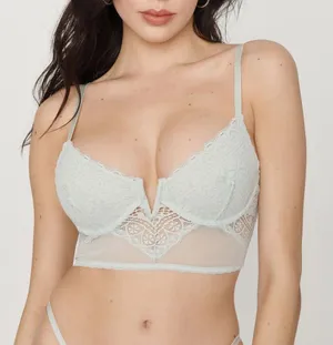 Garage V-Wire Sage Green Lace Bustier thumbnail 1