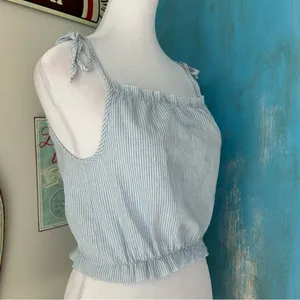 Brandy Melville John Galt Blue Striped Tank Top thumbnail 2