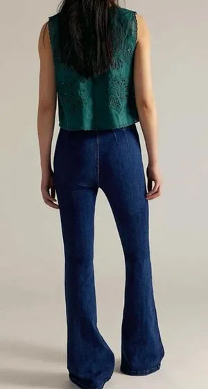 We The Free Jayde Flare Jeans Super High Rise Retro Inspired Size 26 thumbnail 2