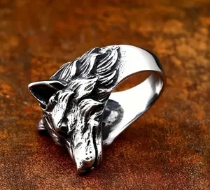 &merci Men’s Copper Intricate Detailing Bold Wolf Head Size 12 NWT thumbnail 3