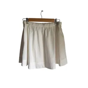 Free-est Free People Cream Cotton Mini Skirt Medium Elastic Waist Pockets thumbnail 6