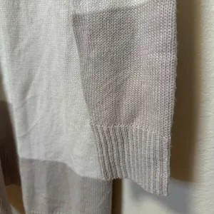 Colorblock Open Front Cardigan Sweater White Size L thumbnail 4