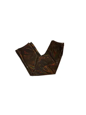 Sincerely Jules Metallic Bronze Lame Wide Leg High Rise Pants NWT M Iridescent thumbnail 5