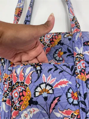 Vera Bradley Mural Garden Zip Tote Bag Purple Organizer Boho Fairycore 10'' thumbnail 5