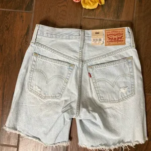 Levi’s 501 Distressed High Rise Denim Jean Shorts thumbnail 6