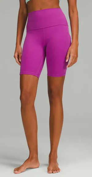 Lululemon Align Purple Vivid Plum High Rise Yoga Workout Athletic Biker Shorts 6 thumbnail 1