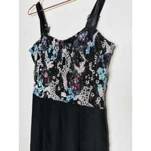 Bronx & Banco Black Sequin Multicolored Sweetheart Neckline Jumpsuit Size S thumbnail 14