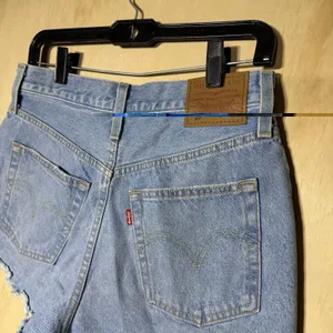 Levi's 501 Original Distressed Cut Off Denim Jean Shorts Women's 27 Light Wash thumbnail 7