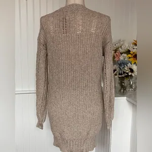 American Eagle Cream Long-sleeve Sweater Dress thumbnail 2