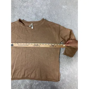 Pact Women's Medium Organic Cotton Lightweight Crewneck Sweater Tan Brown thumbnail 7