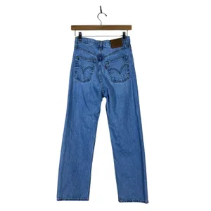Levis Premium Ribcage Straight Ankle Distressed Jeans Blue Edgy High Rise Size25 thumbnail 4