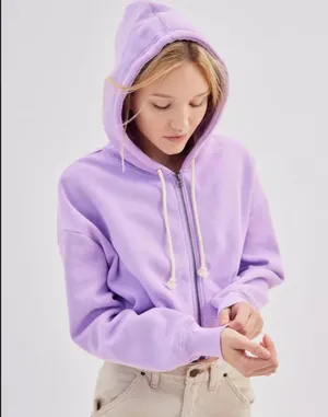 Urban Outfitters Crop Zip-Up Hoodie thumbnail 1