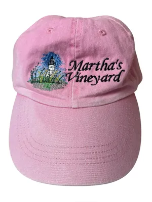 Martha's Vineyard Pink Golf Fishing Hat Ball Cap‎ Strap Back Adjustable thumbnail 1