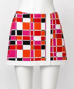 EP Pro Golf Skort Womens‎ 2 Red Pink Geometric Block Print Activewear Skirt thumbnail 1