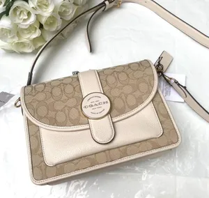 COACH LONNIE Crossbody Khaki Signature Jacquard Chalk Leather C8307 NWT $398 thumbnail 7
