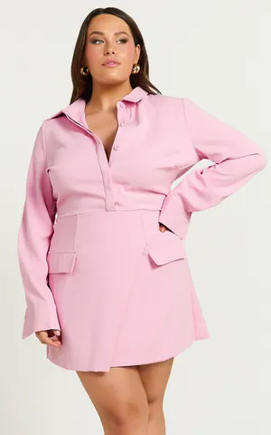 New Showpo Wanda Mini Dress Long Sleeve Faux Wrap Dress Size Small MSRP $109 thumbnail 5