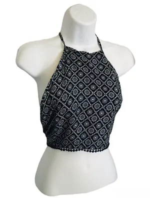 Charlotte Russe Bora Bora Day Terno Tie Backless Halter Top Size S NWT thumbnail 1