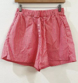 Daily Drills Poplin Resort Shorts in Red Stripes Size XS/S thumbnail 1