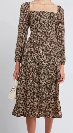 O.p.t. Lenon Midi Dress Size 4 Brown thumbnail 1