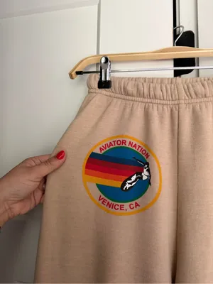 Aviator‎ Nation sand tan sweatpants pull on thumbnail 4