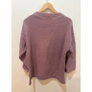 Free People FP‎ Beach Mauve Purple Waffle Knit Henley Sweater XS Relaxed Fit thumbnail 3