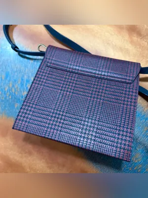 Vintage Brooks Brothers Red Fleece Crossbody bag houndstooth plaid thumbnail 3